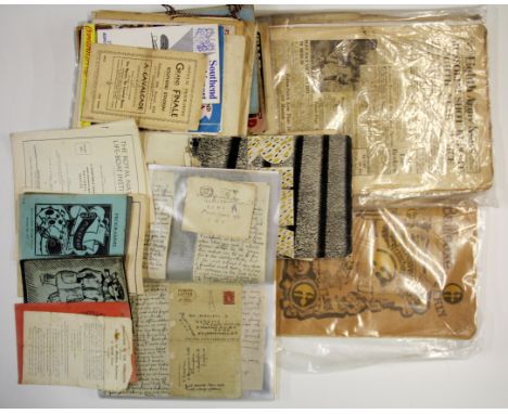 A folder of letters and envelopes sent c.1945, together with copies of the 8th army news and other related items.