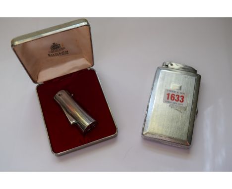 A vintage Ronson Variflame chrome lighter, in fitted box; together with a Mosda combined cigarette lighter and case. 