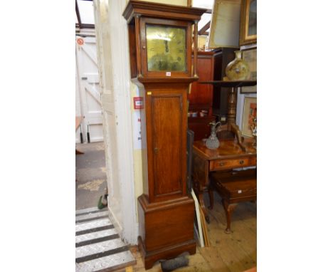 A George III 30 hour longcase clock dial and movement, the 11 inch square brass dial inscribed 'Daniel Gill, Rye', in an asso