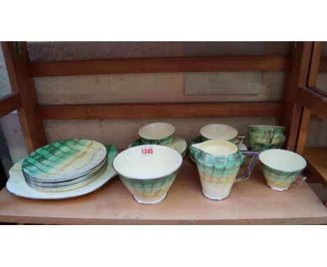 An Art Deco Crown Staffordshire part tea service.
