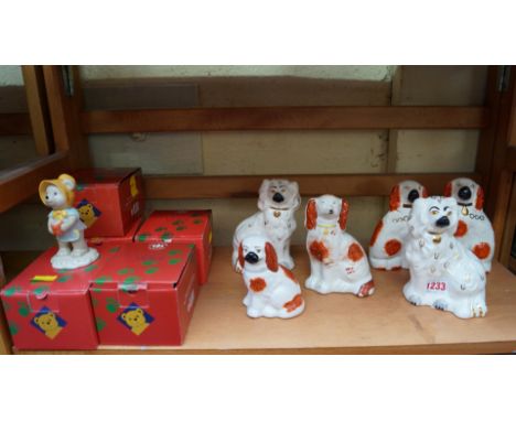 Six Bing & Grondahl 'Teddy Bear Collection' figures, four boxed; together with a pair of Beswick Staffordshire dogs; and four