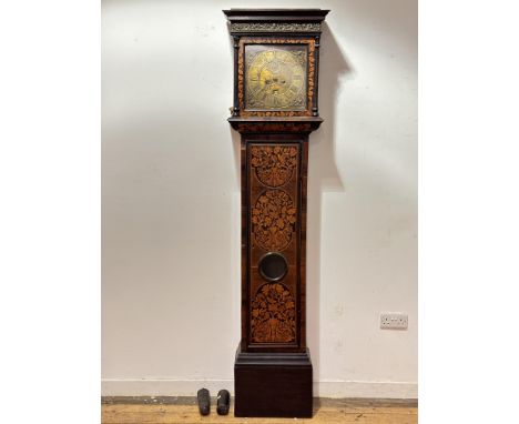 A George III Scottish longcase clock, the 11" brass dial signed "Andrew Duncan Edzel (sic)", with date aperture, subsidiary d