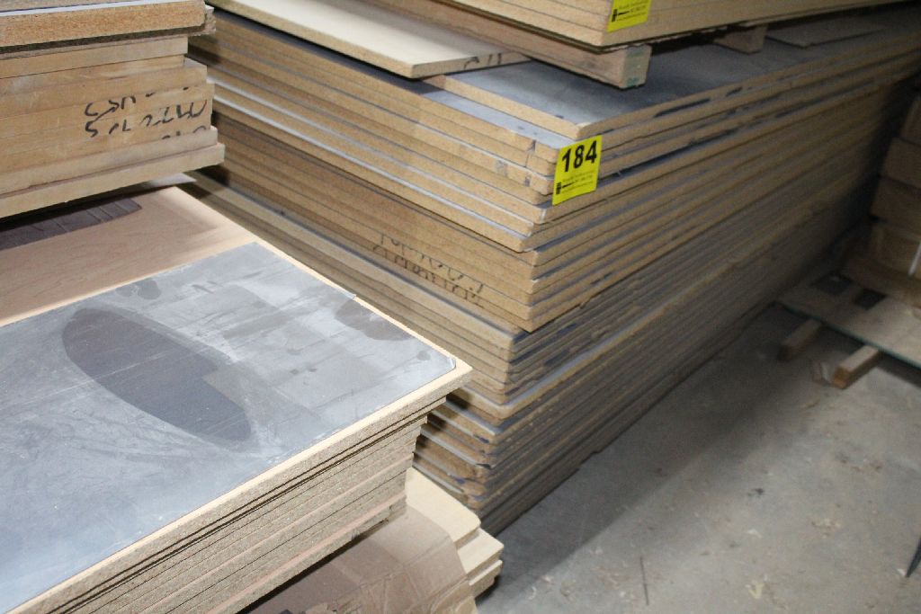 (37) SHEETS OF 3/4" LAMINATED PRESS BOARD, 97" X 61"
