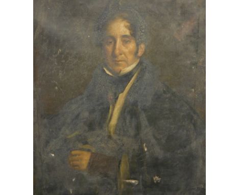 19thC British School.  Half length portrait of a gentleman, oil on canvas, 92cm x 72.5cm