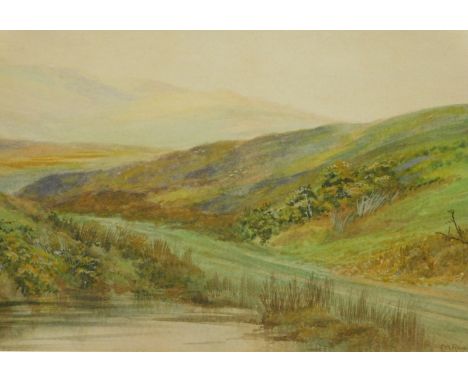 E M Rowe (19th/20thC).  Evening - Dartmoor, watercolour - a pair, signed and titled verso, 24.5cm x 35cm