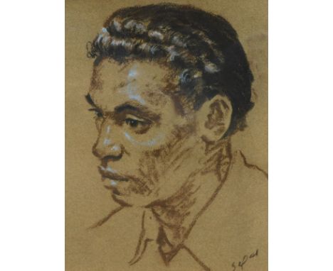 Hyman Segal (1914-2004).  Portrait of an African young man, pastel, signed, 26.5cm x 22.5cm