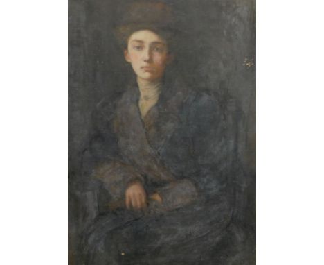Jean Ballantyne (1815-1897?).  Portrait of a seated lady, oil on canvas, signed, 105.5cm x 70cm