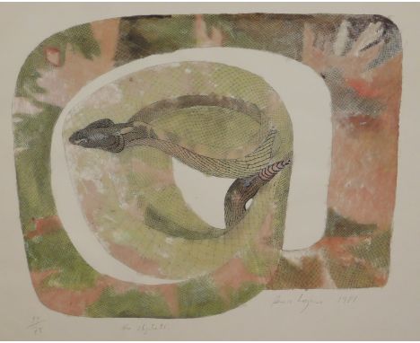 Renos Loizou (1948-2013).  For Elizabeth, artist signed limited edition coloured print 51/75, dated 1981, 62cm x 82cm
