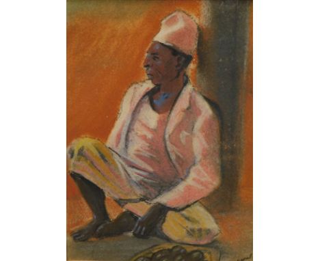 Hyman Segal (1914-2004).  Coast Arab - Malindi - Indian Ocean, pastel, signed and titled, 25.5cm x 18cm