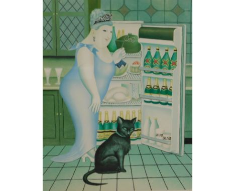 Beryl Cook (1926-2008).  Percy at the fridge, artist signed limited edition coloured print 123/300, 57cm x 44.5cm