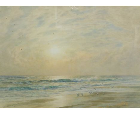 Arthur Severn (1842-1931).  Coastal seascape, watercolour, signed and dated 1910, 77cm x 90cm