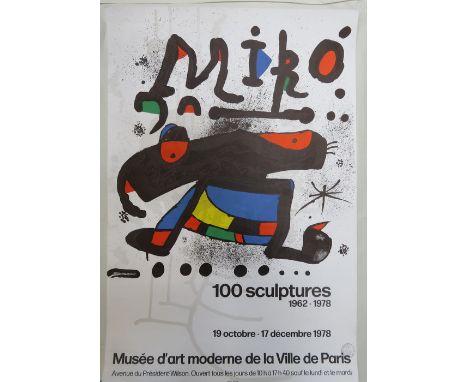 JOAN MIRO LITHOGRAPH '100 SCULPTURES' 1962-1978, LIMITED EDITION AND STAMPED, APPROXIMATELY 68cmx  46cm 