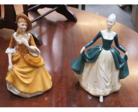 TWO ROYAL DOULTON GLAZED CERAMIC FIGURES- REGAL LADY AND SANDRA (SECOND) 
