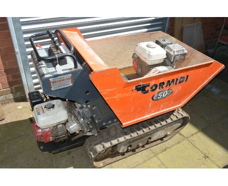 A CORMIDI MODEL C6.50 RUBBER TRACKED DUMPER, with a Honda GX200 petrol engine