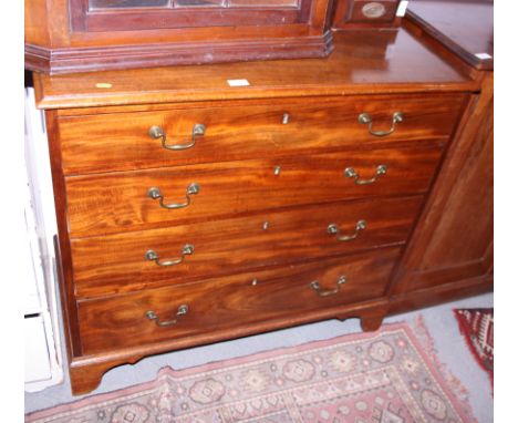A Georgian mahogany chest of four graduated drawers, on bracket feet, 36" wide 
