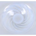 A mid 20th century Lalique "Poissons" glass bowl, moulded with fish and bubbles, etched R Lalique to
