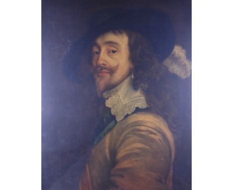 After van Dyck: oil on canvas, portrait of Charles I, 27" x 21 1/2", in deep gilt decorated frameCondition: Early 18th centur