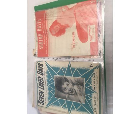 ALBUM OF LARGE QTY OF VINTAGE SHEET MUSIC 