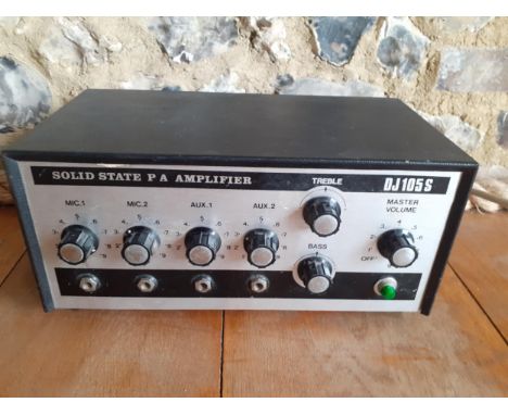 A vintage Solid State PA amplifier, re-wired and pat tested, model DJ105SLLocation: RWM 