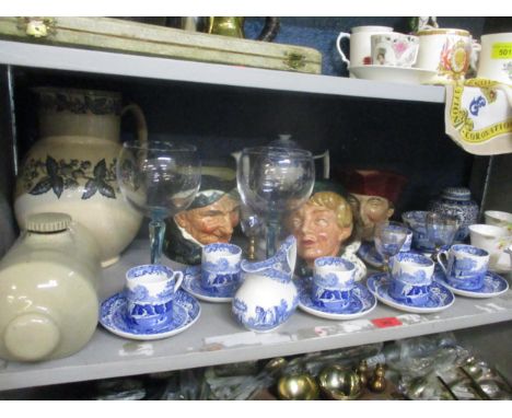 Ceramics and glassware to include Royal Doulton Toby jugs, a Spode Italian pattern coffee setLocation: 