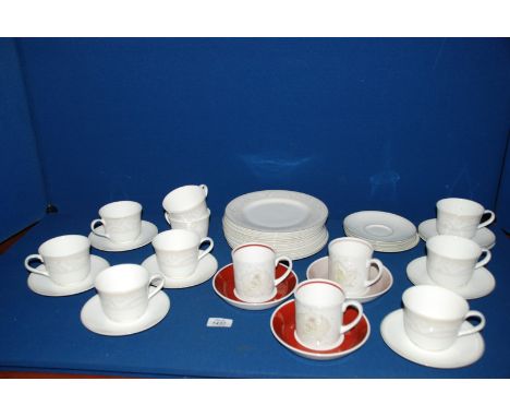 A Royal Doulton ''Chiffon'' pattern part Teaset plus three Susie Cooper Cups and saucers