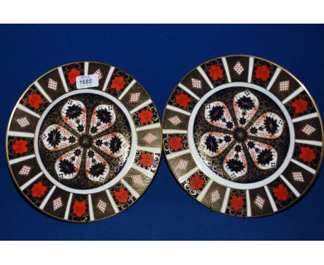 A pair of Royal Crown Derby Dinner Plates - pattern No. 1128 XLlV