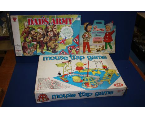 Two Board Games -  ''Dad's Army'' and Mouse Trap plus a ''Penny''  paper doll to be dressed