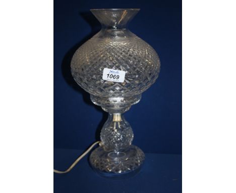 A cut glass electric Table Lamp, 14'' high