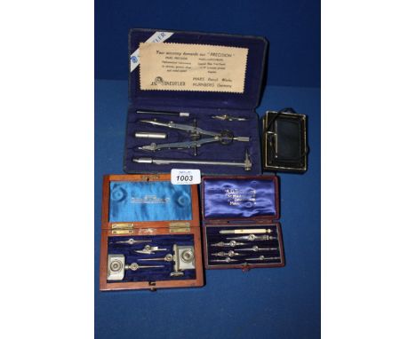 Three boxed Drawing Sets plus a Zippo Lighter
