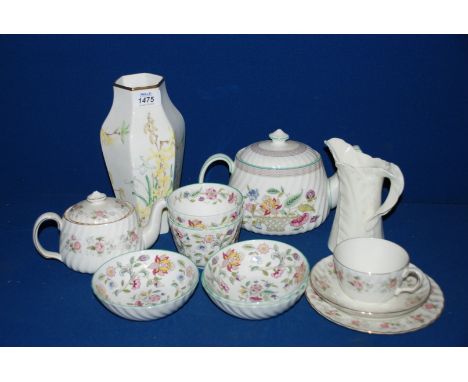 A quantity of china including Wedgwood Vase, Royal Worcester Jug, Minton 'Tea for One' in Spring Bouquet pattern, Minton ''Ha