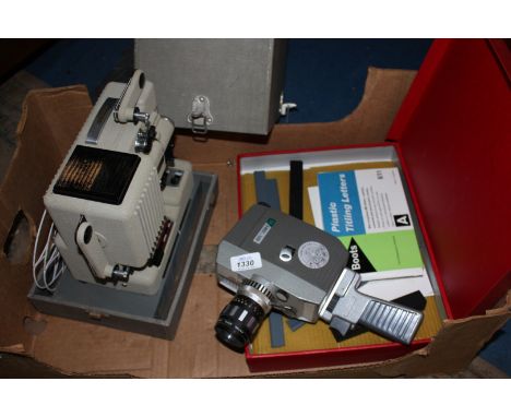 A cased Eumig Projector, a Kopil zoom 8 Camera, plus a Boots' Titling Outfit