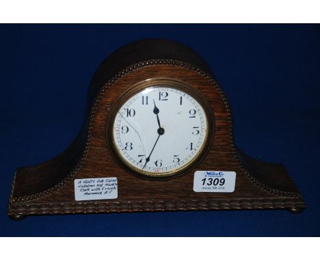A 1920's Oak Cased Napoleon Hat Mantle Clock with French Movement A/F.