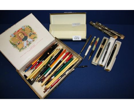 A quantity of advertising Pens including Lucas Services, Esso Motor Oil, George Angus & Co. Ltd., and a Silver retractable Pe