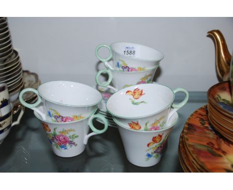 Six Shelley cups and saucers