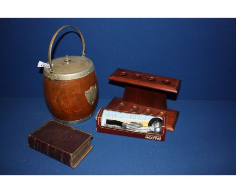 A Biscuit Barrel, a Falcon Pipe, wooden Pipe Stand, etc.