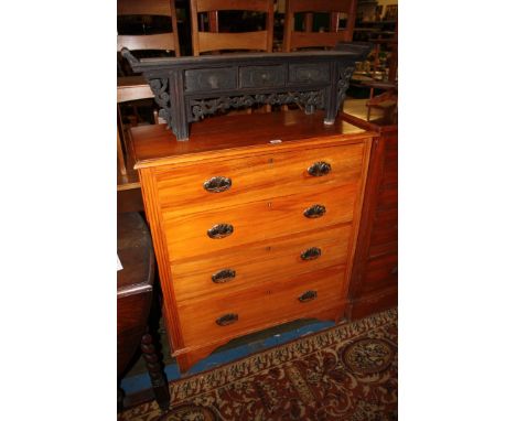 A light Satinwood Victorian Chest of four Drawers