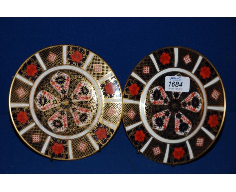 A pair of Royal Crown Derby Tea Plates in 'Old Imari' pattern