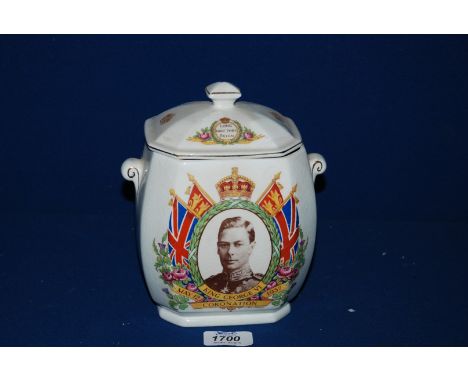 A Rington's Tea Caddy commemorating the coronation of King George VI.