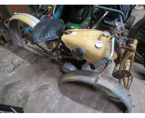 A VINTAGE MOTORCYCLE FRAME AND ENGINE A/F