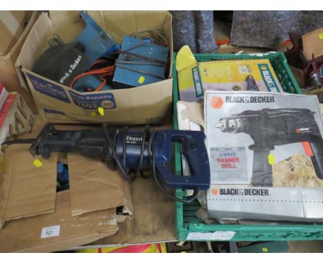 A SELECTION OF POWER TOOLS TO INCLUDE A RECIPROCATING SAW