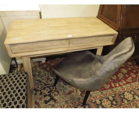 A MODERN TWO DRAWER CONSOLE TABLE WITH CHAIR W-110 CM