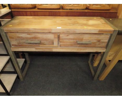 A MODERN TWO DRAWER CONSOLE TABLE W-110 CM