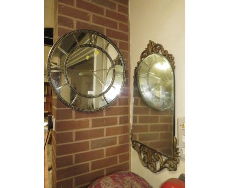 A MODERN CLOCK MIRROR AND A MIRROR (2)