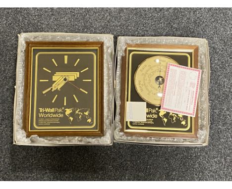 A boxed Tri-wall pack world wide clock/barometer 