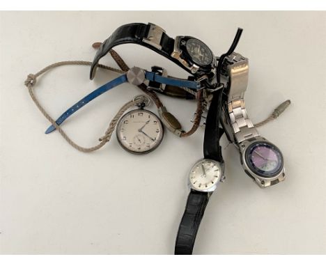 A collection of wristwatches - Sekonda, Casio, etc and a Walton of Newcastle Swiss pocket watch 