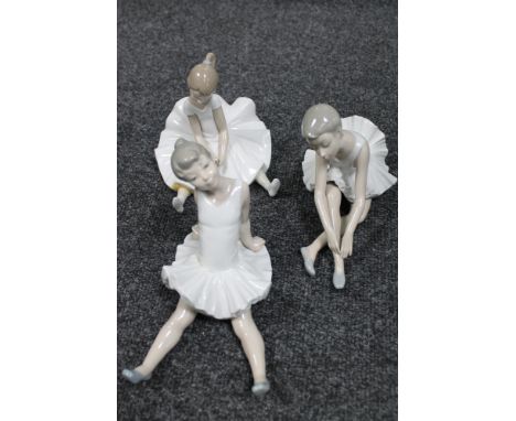 Three Nao figures of ballerinas (a/f) 