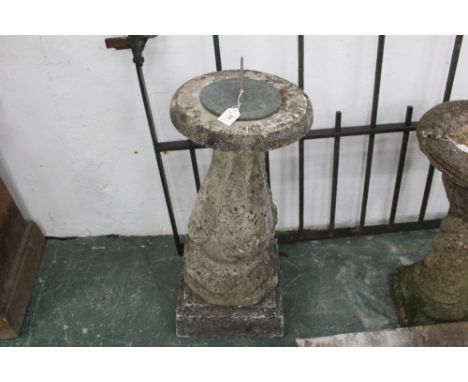 Concrete sundial, height 76 cm