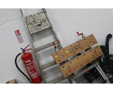 Step ladders and workbench 