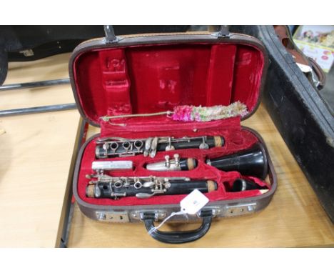 A cased Lark clarinet 