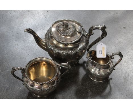 Three piece silver plated tea service